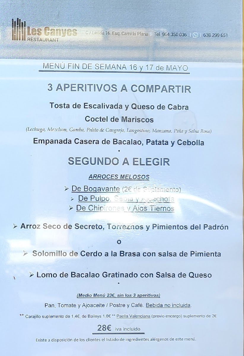 Bar Restaurant Les Canyes Photo Menu 1