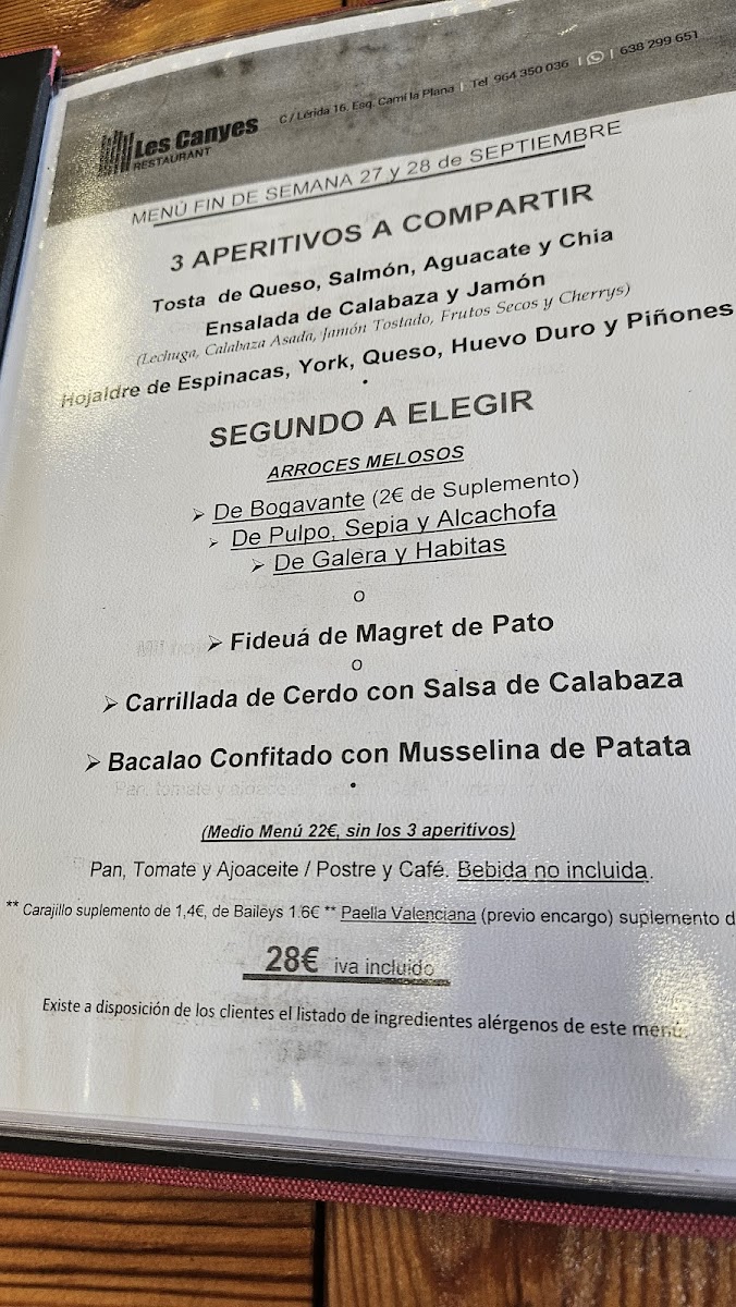 Bar Restaurant Les Canyes Photo Menu 3