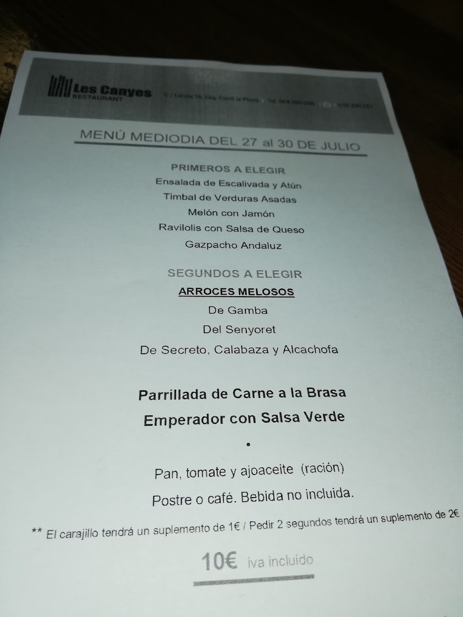 Bar Restaurant Les Canyes Photo Menu 9