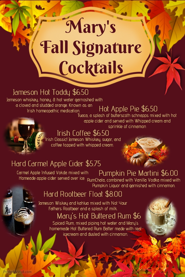 Mary's Bar & Grill Photo Menu 3