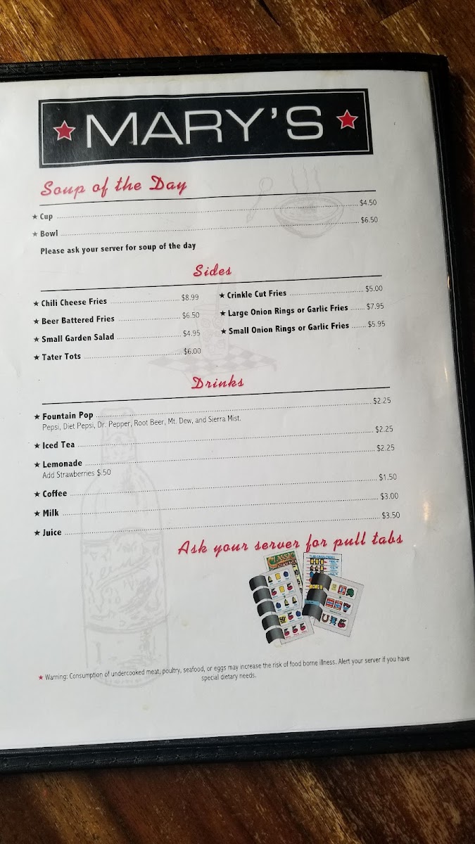 Mary's Bar & Grill Photo Menu 9