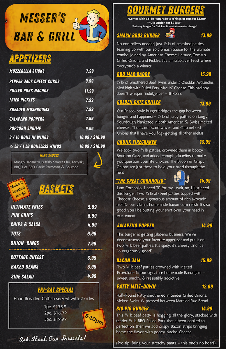 Messer's Bar & Grill Photo Menu 1