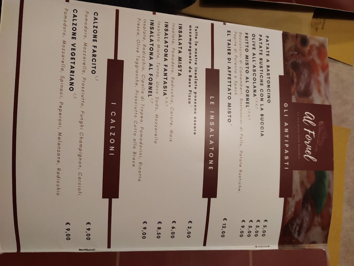 Pizzeria Al Fornel Photo Menu 2