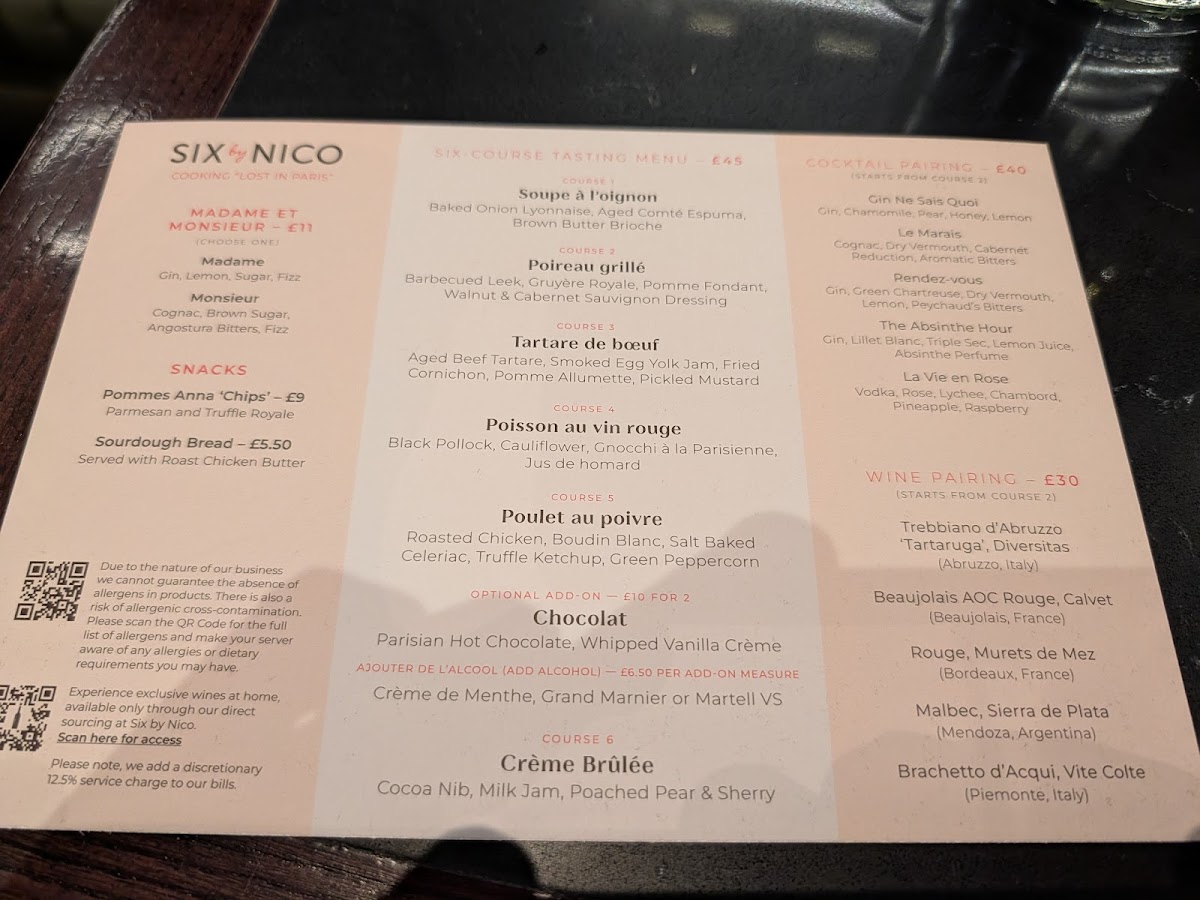 Six by Nico Cardiff Photo Menu 4