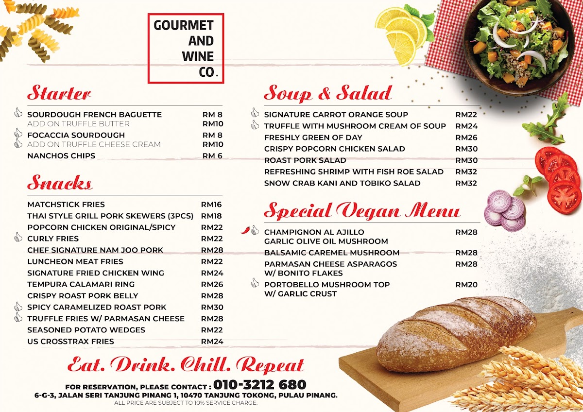 Gourmet & Wine Co. Photo Menu 1
