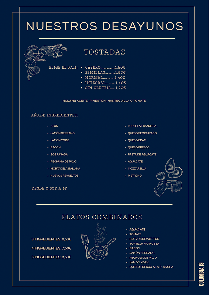 Café Columbia Photo Menu 1