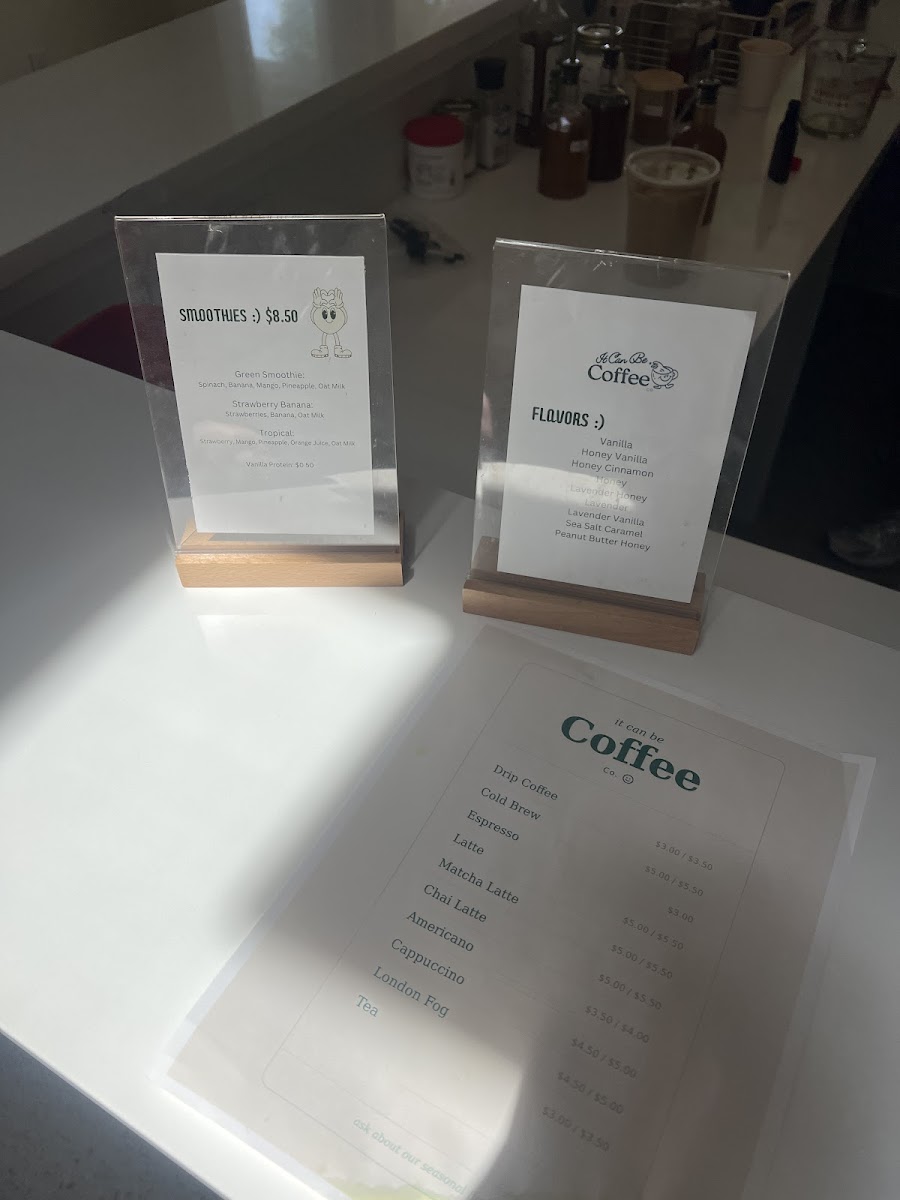 It Can Be Coffee Co Photo Menu 1