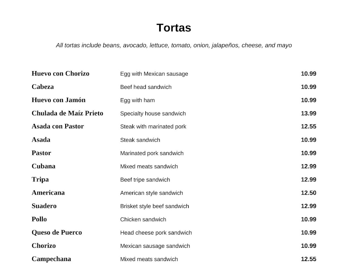 El Bigotaco’s Taqueria Photo Menu 6