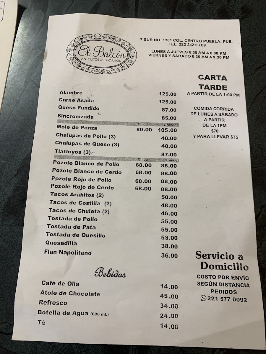 El Balcón Photo Menu 8