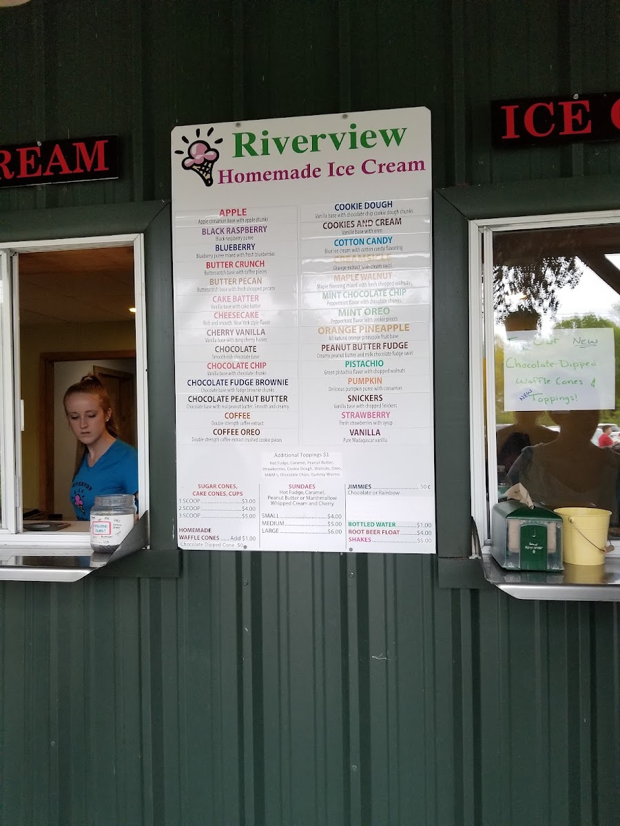 Riverview Ice Cream Photo Menu 2