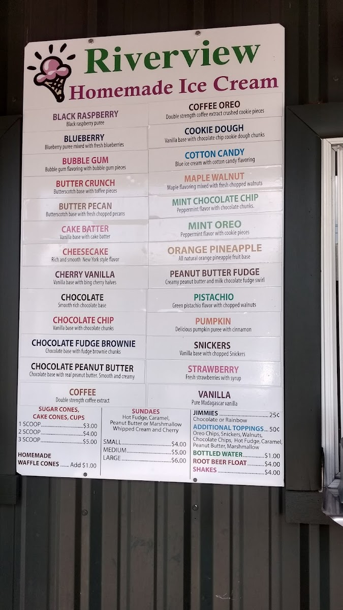 Riverview Ice Cream Photo Menu 3