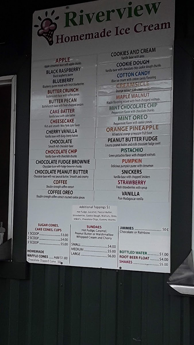 Riverview Ice Cream Photo Menu 4