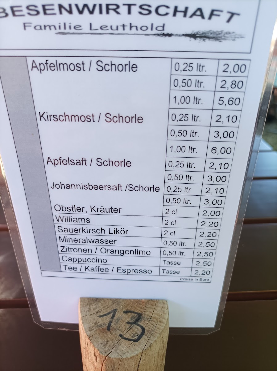 Besenwirtschaft Leuthold Photo Menu 1