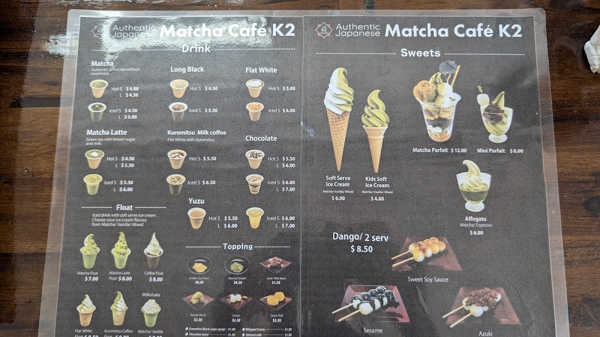 Matcha Cafe K2 Photo Menu 2
