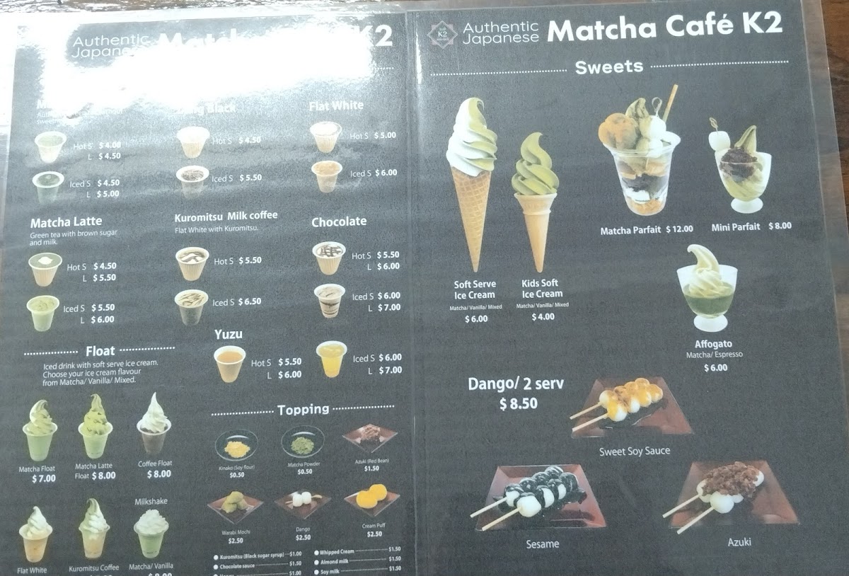 Matcha Cafe K2 Photo Menu 3