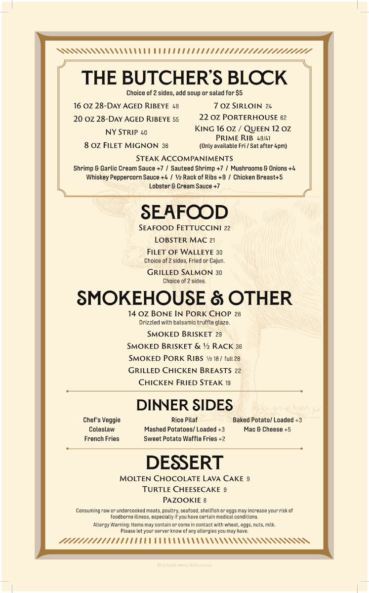 Outlaws | Steakhouse Photo Menu 1