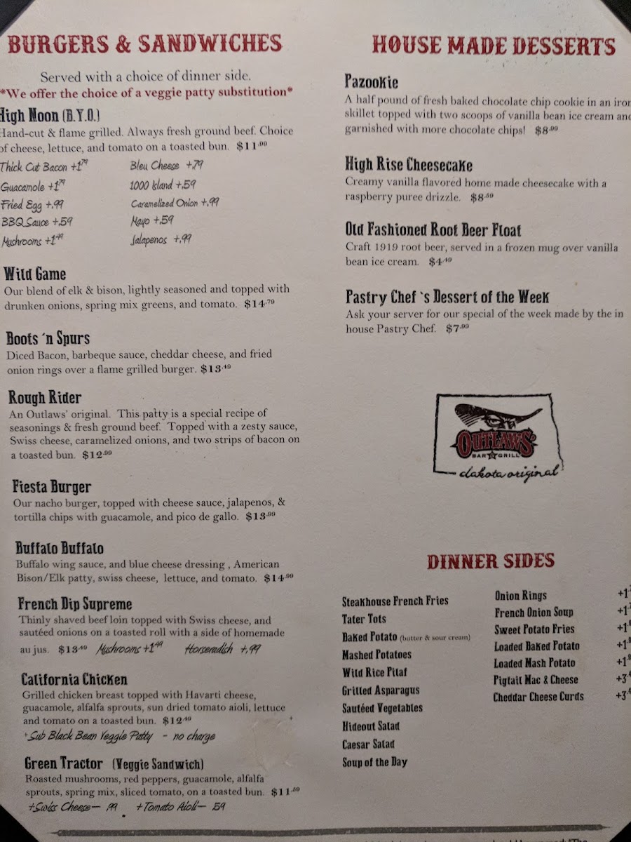 Outlaws | Steakhouse Photo Menu 10