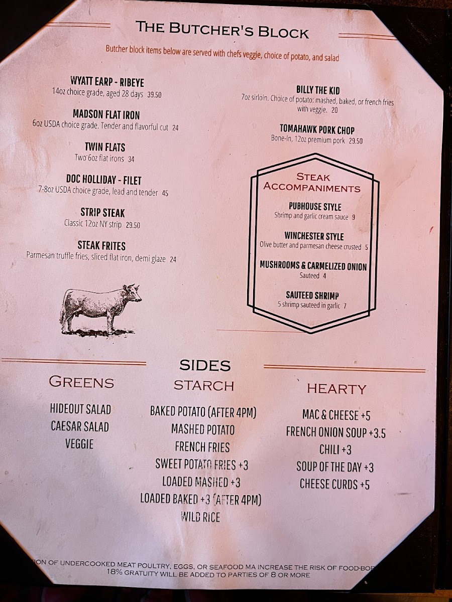 Outlaws | Steakhouse Photo Menu 3