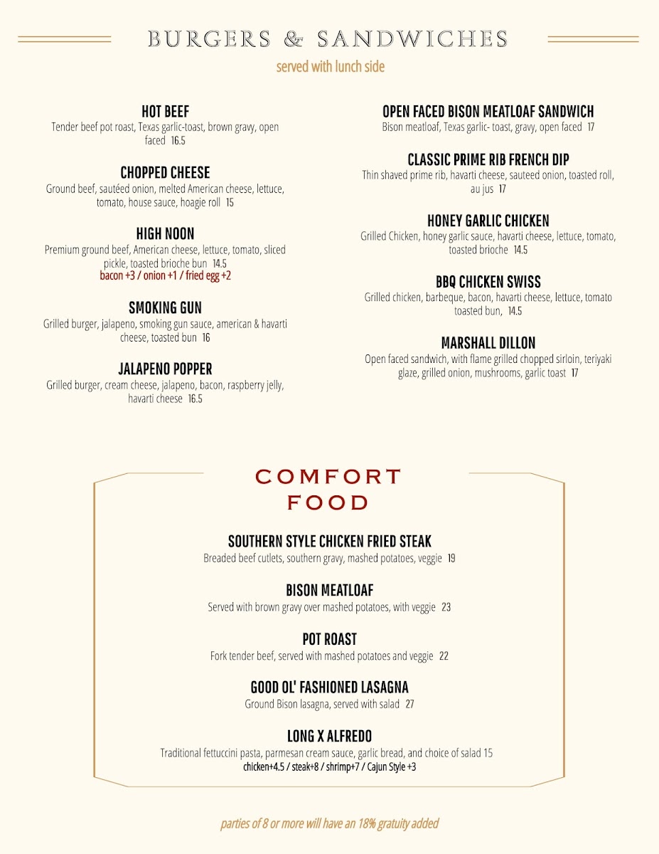 Outlaws | Steakhouse Photo Menu 8