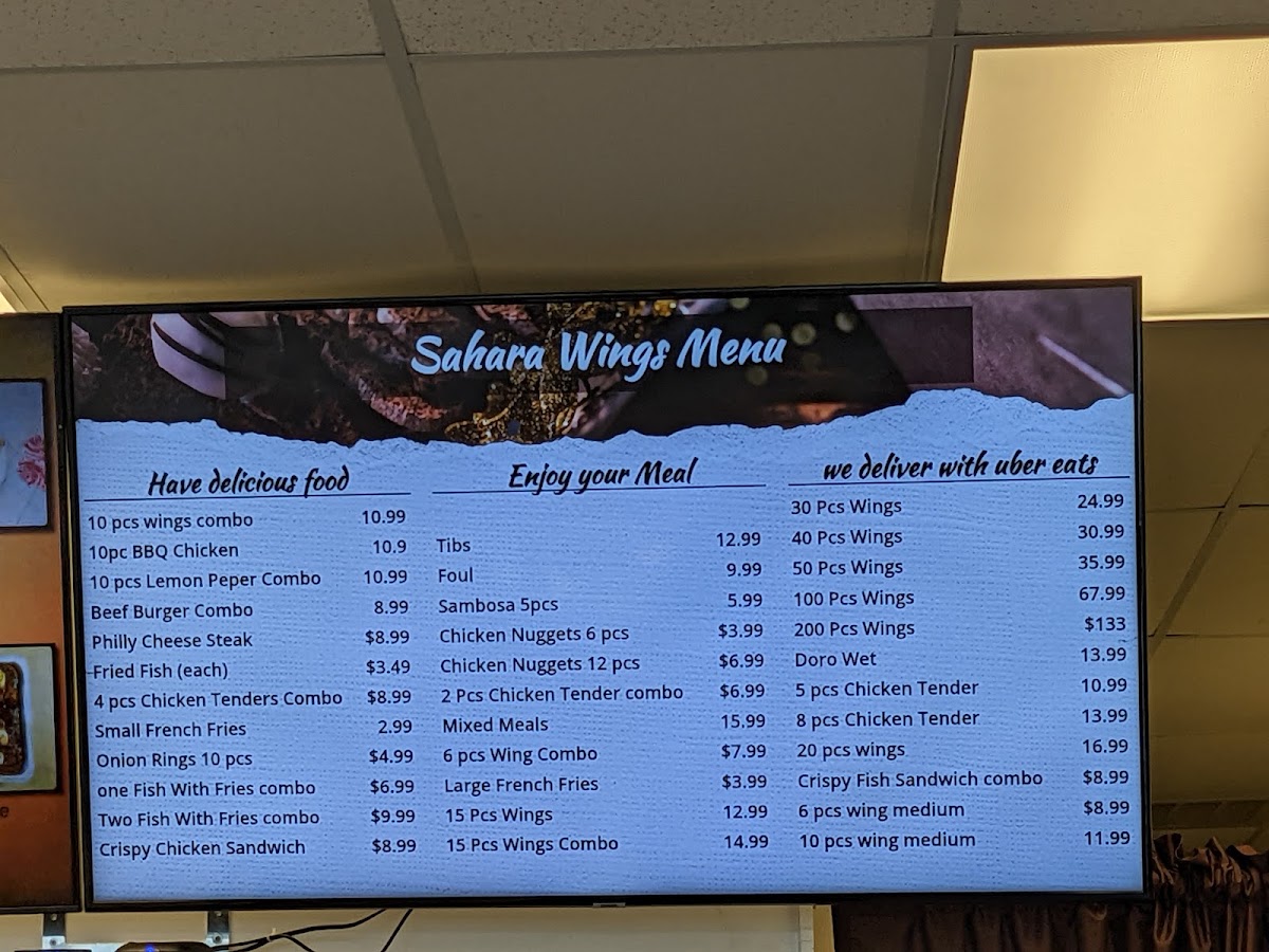 Sahara Wings Photo Menu 1
