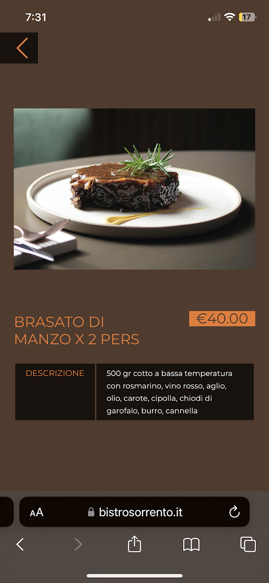Bistro Sorrento Photo Menu 2