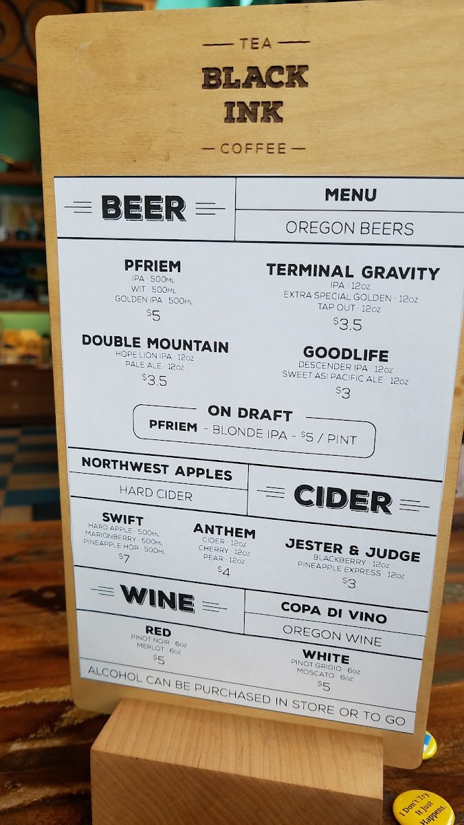Black Ink Coffee Photo Menu 1