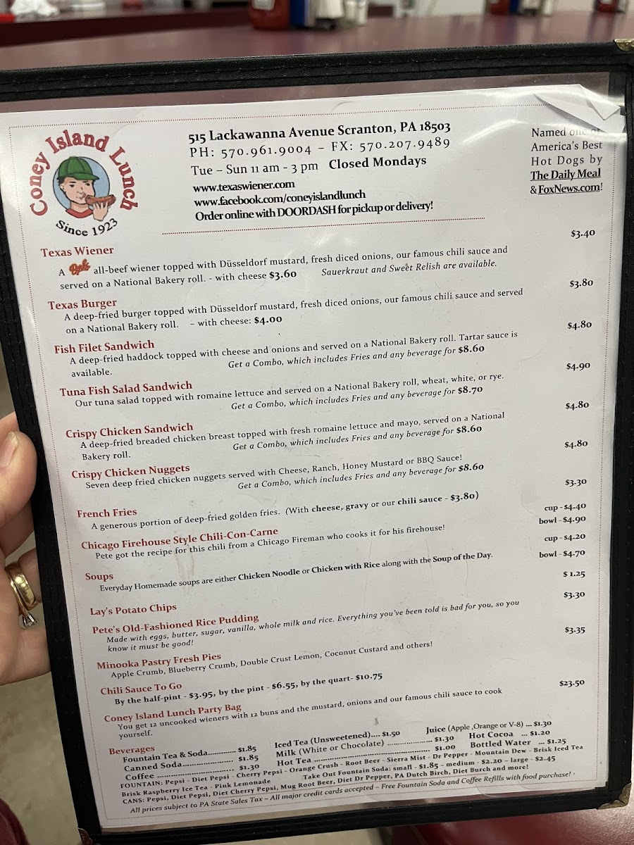 Coney Island Lunch Photo Menu 3