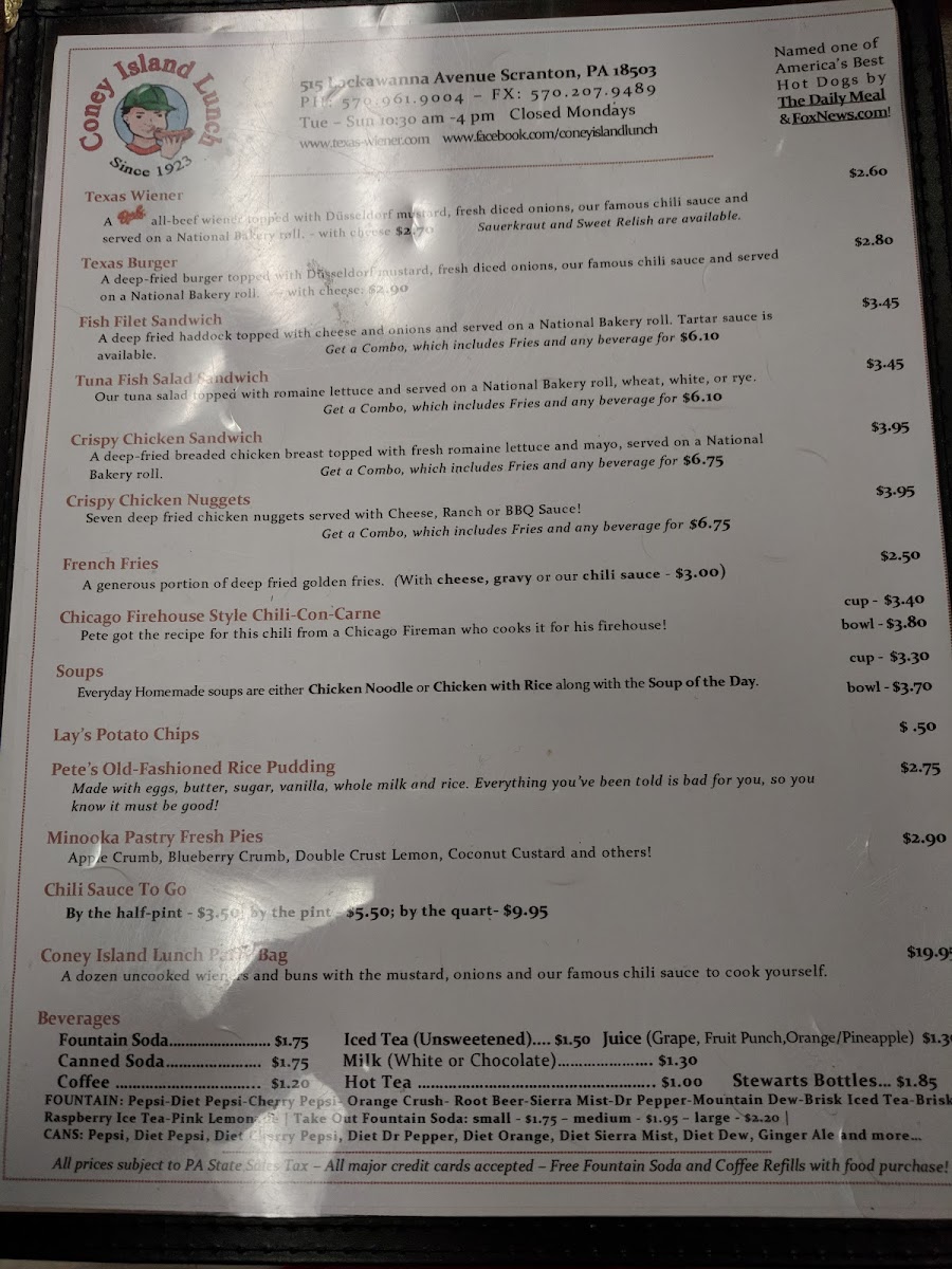 Coney Island Lunch Photo Menu 5