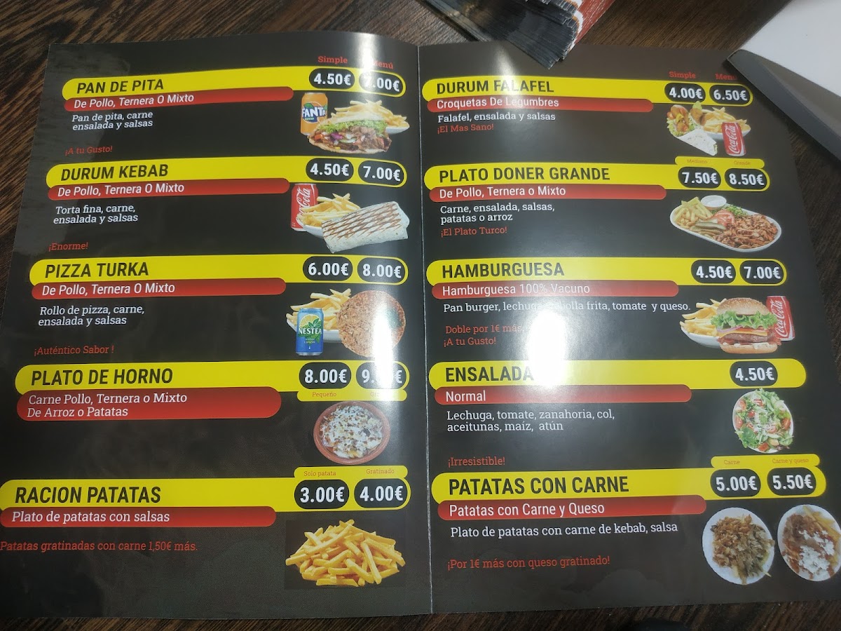 Billy Turkish kebab paseo arcos Photo Menu 9