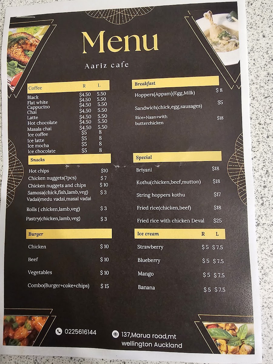 Aariz Cafe Photo Menu 1