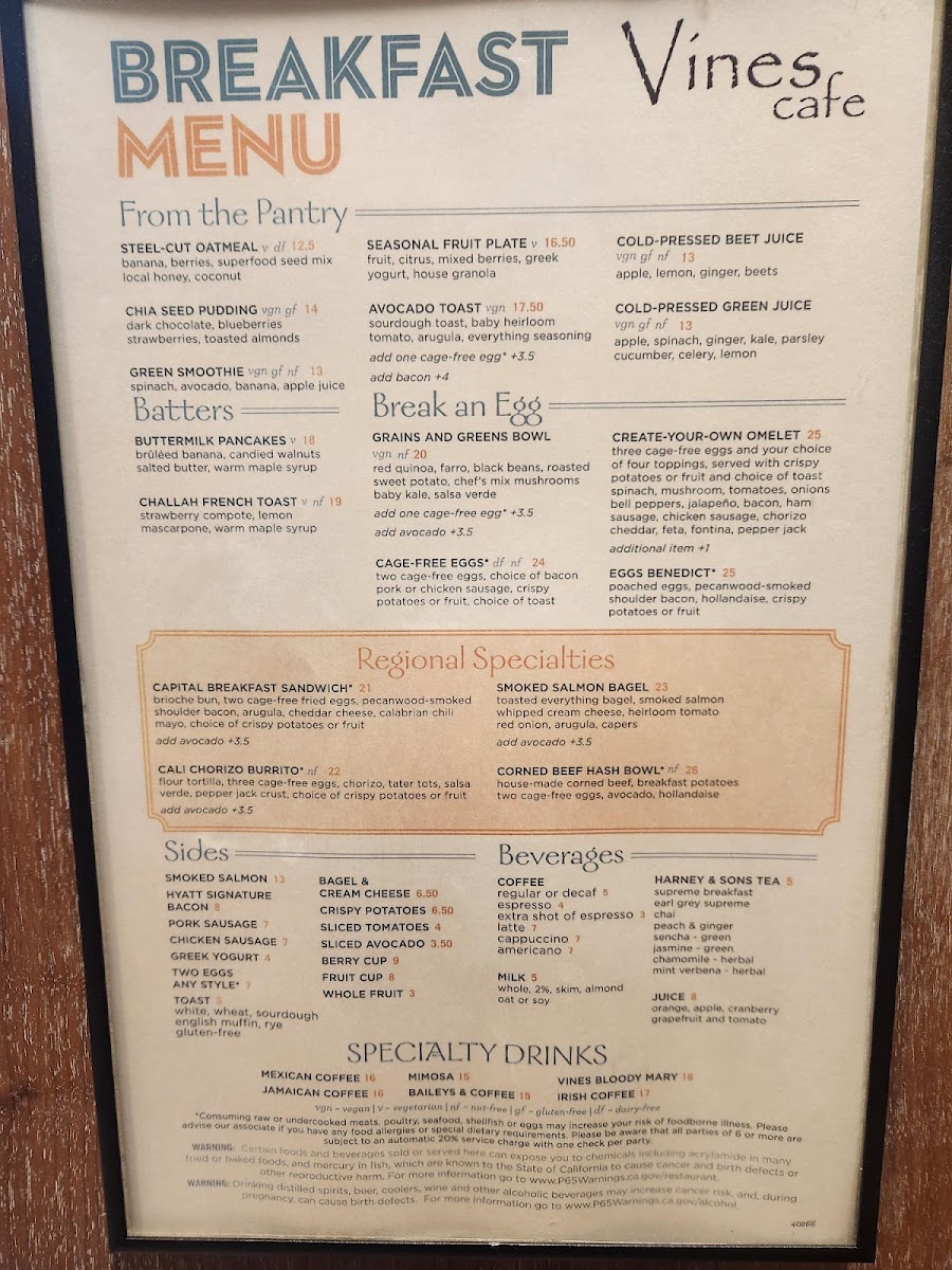 Vines Cafe Photo Menu 2