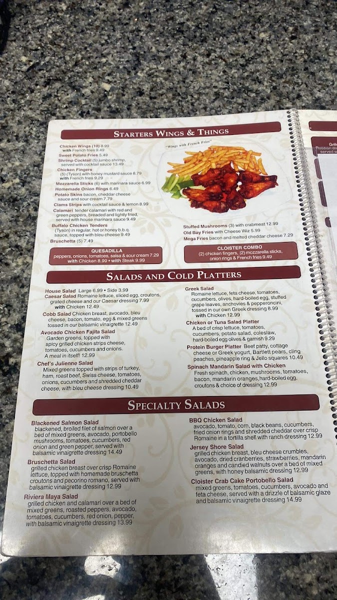 The New Cloister Restaurant Photo Menu 10
