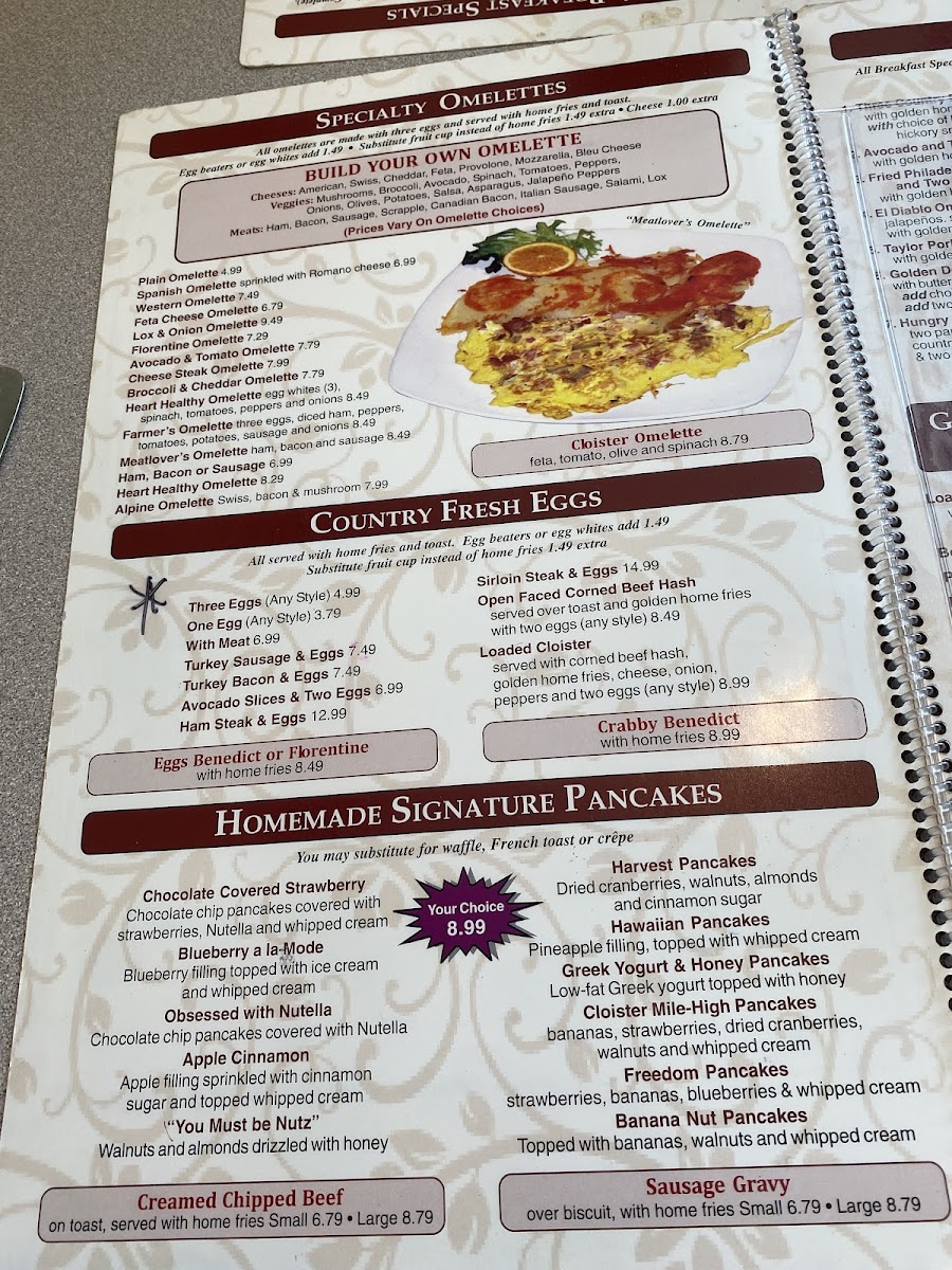 The New Cloister Restaurant Photo Menu 3