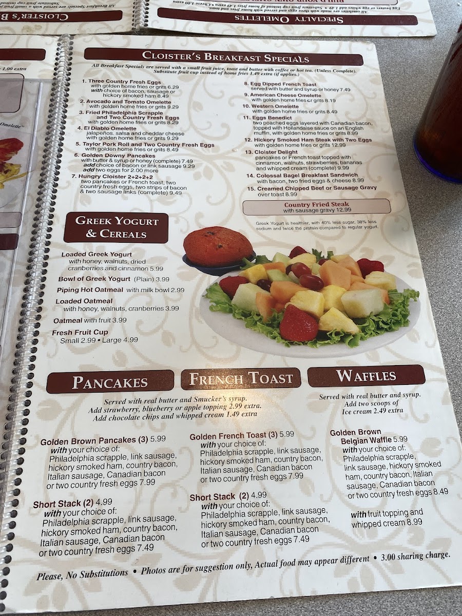 The New Cloister Restaurant Photo Menu 5