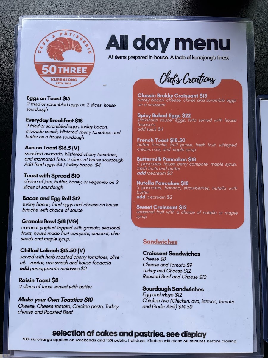 50three Cafe & Patisserie Photo Menu 9