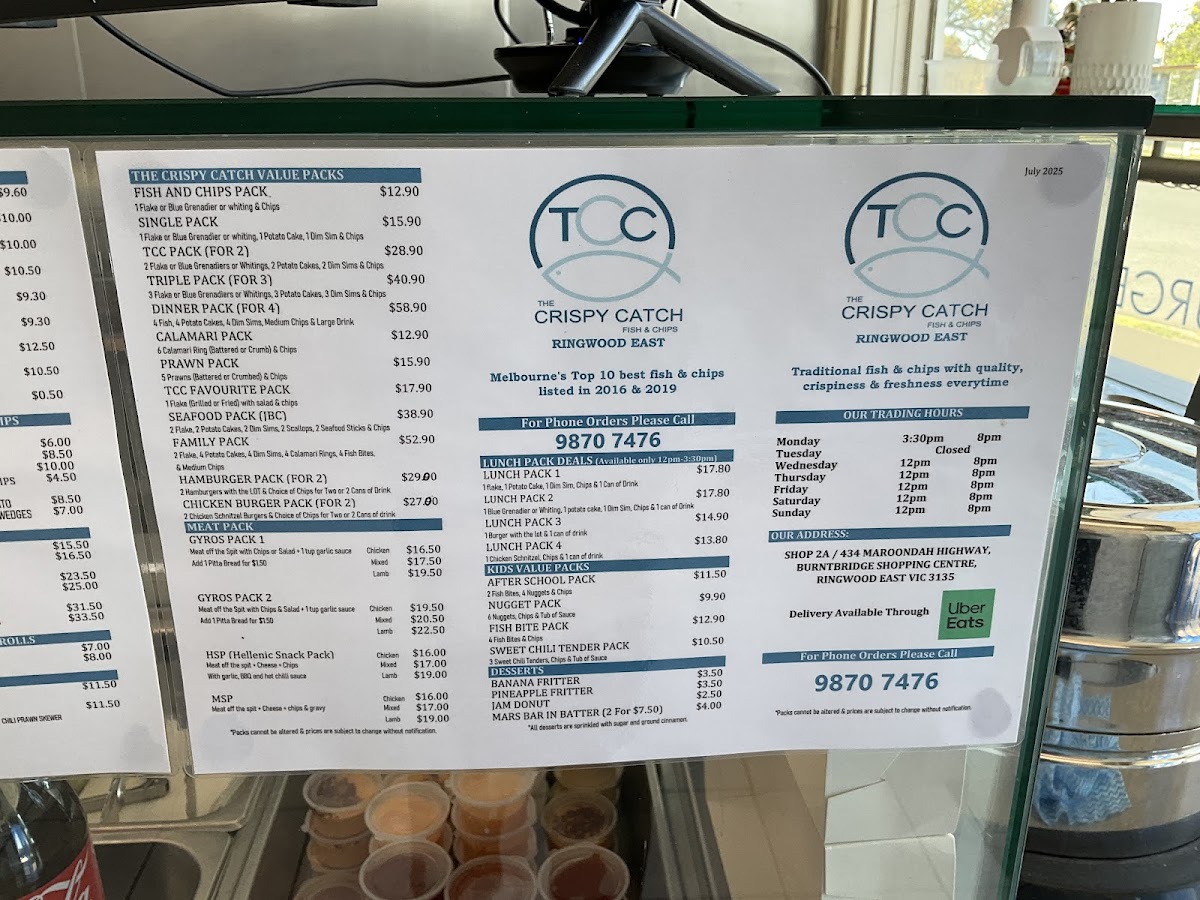 The Crispy Catch Fish & Chips - Ringwood East Photo Menu 3