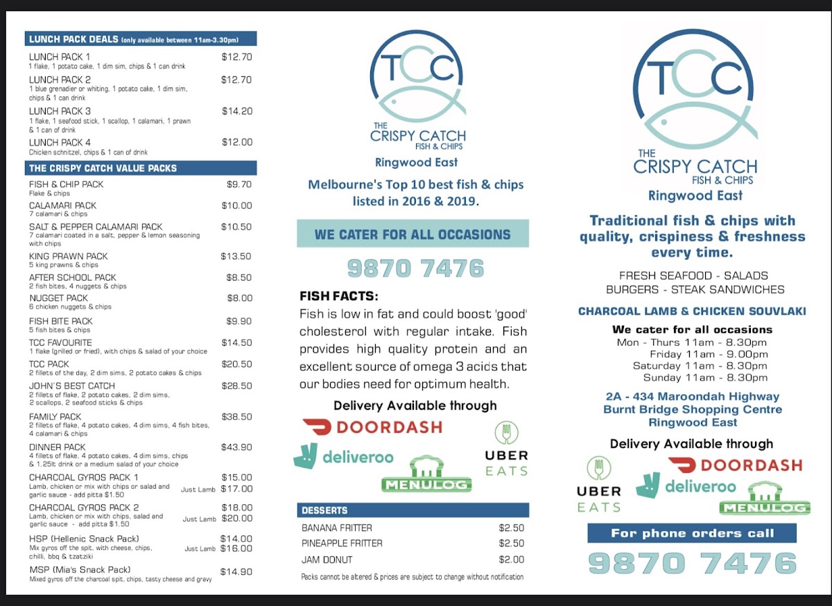 The Crispy Catch Fish & Chips - Ringwood East Photo Menu 6