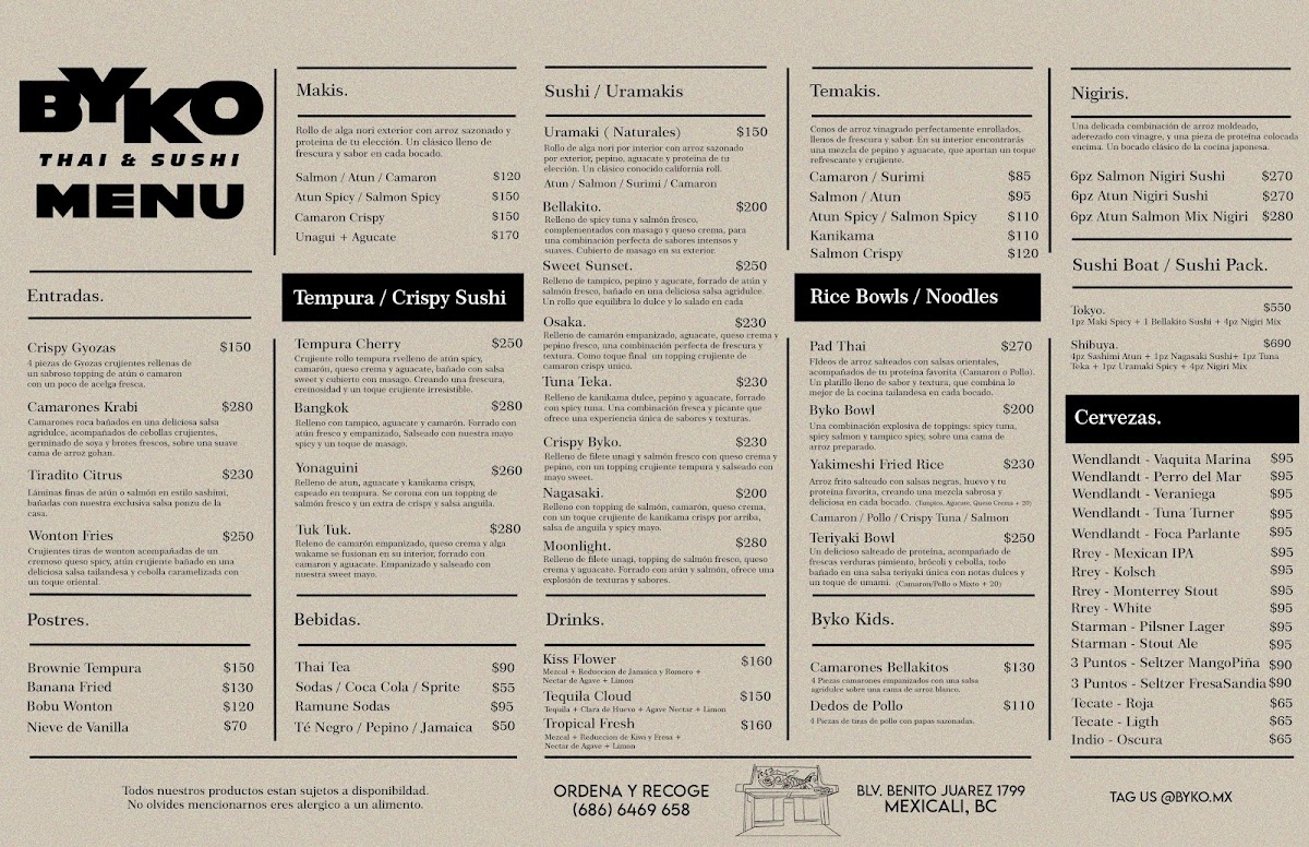 BYKO Thai & Sushi Photo Menu 1