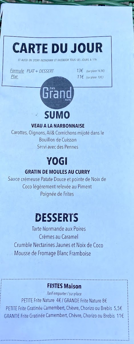 Café Grand Photo Menu 6