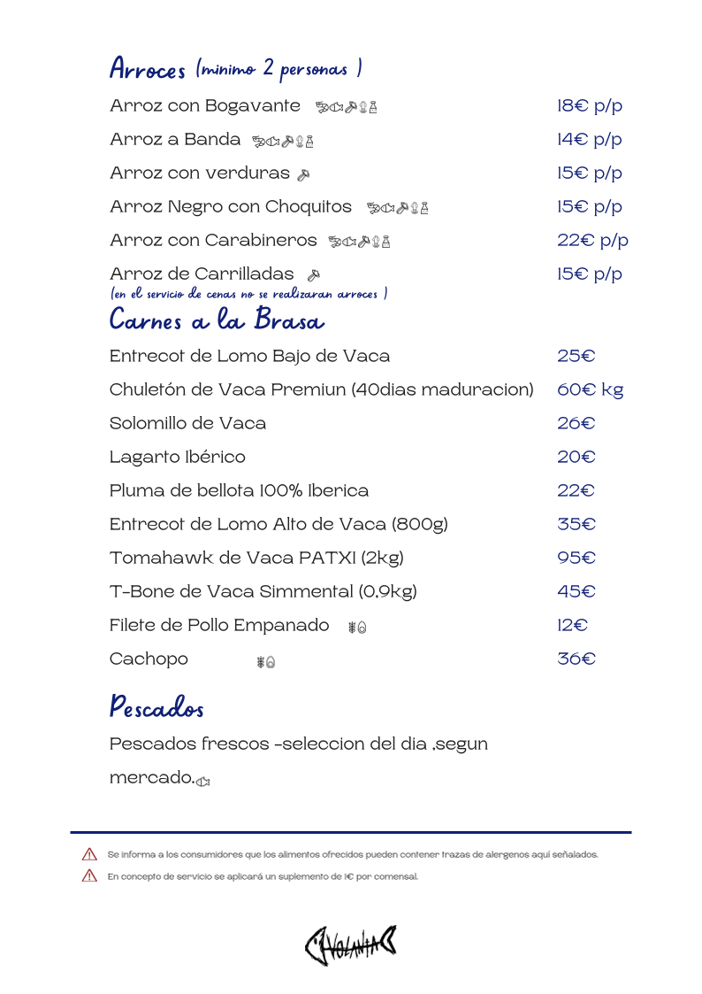 La Volanta Photo Menu 1