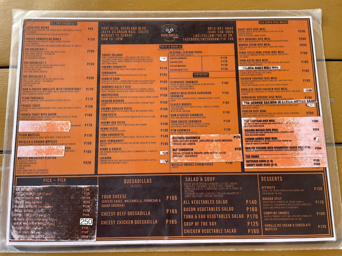 PAN GRILL Resto + Cafe Naic Photo Menu 1