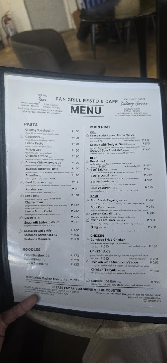 PAN GRILL Resto + Cafe Naic Photo Menu 5