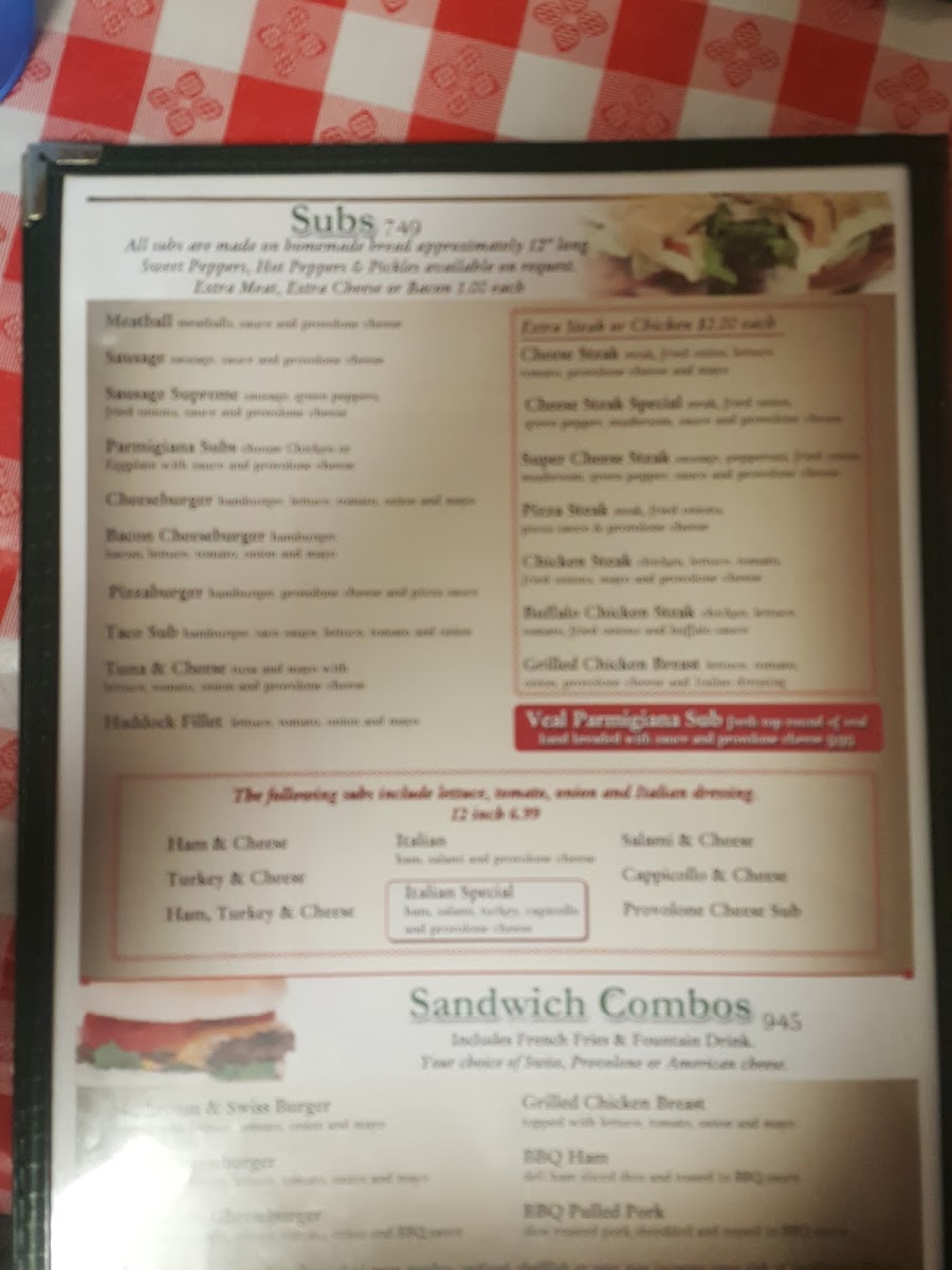 Maria's Italian Restaurant Photo Menu 3