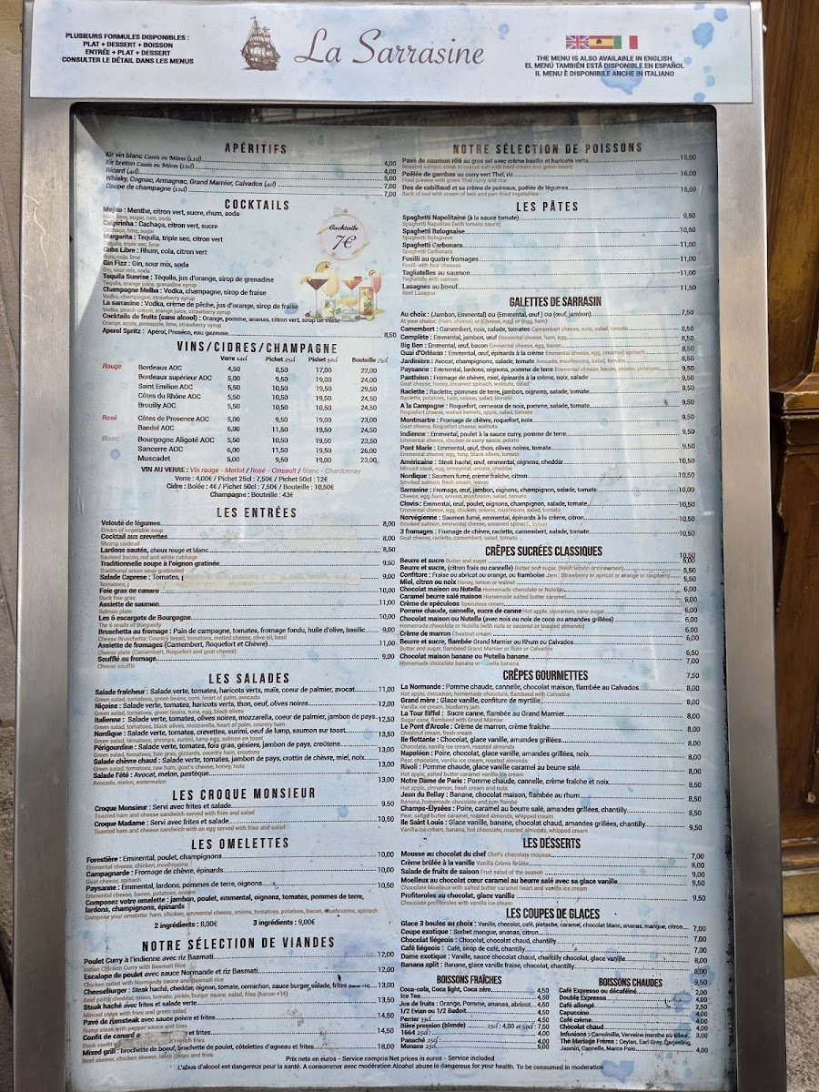 Crêperie Paris La Sarrasine Photo Menu 1