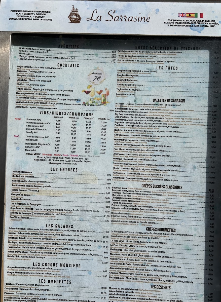 Crêperie Paris La Sarrasine Photo Menu 2