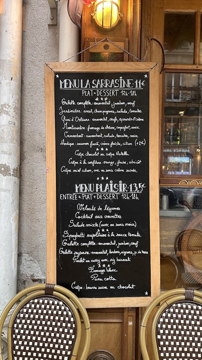 Crêperie Paris La Sarrasine Photo Menu 5