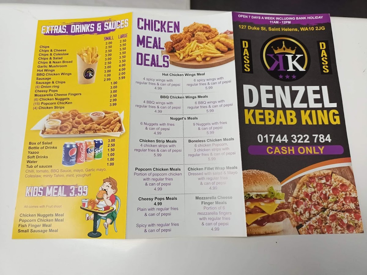 Denzel Kebab King Photo Menu 1