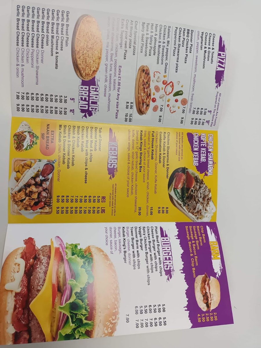Denzel Kebab King Photo Menu 2