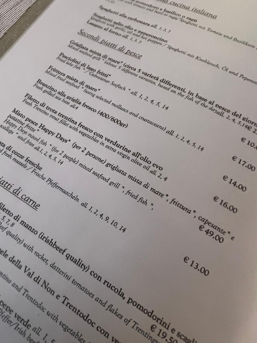 Ristorante Pizzeria Happy Days Photo Menu 1