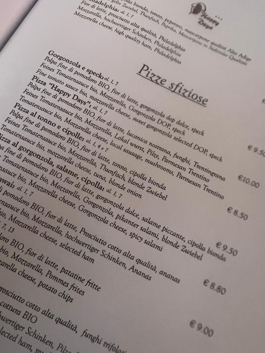 Ristorante Pizzeria Happy Days Photo Menu 2